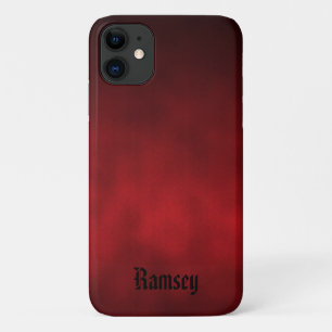 Personalized Red and Black Gothic Ombre Art iPhone 11 Case