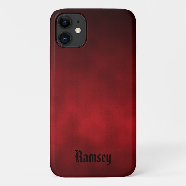 Personalized Red and Black Gothic Ombre Art Case-Mate iPhone Case (Back)
