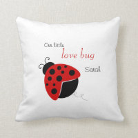 Personalized Red and Black Lady Bug Pilllow