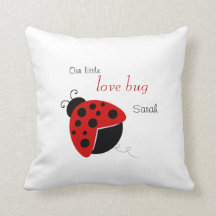 Personalized Red and Black Lady Bug Pilllow
