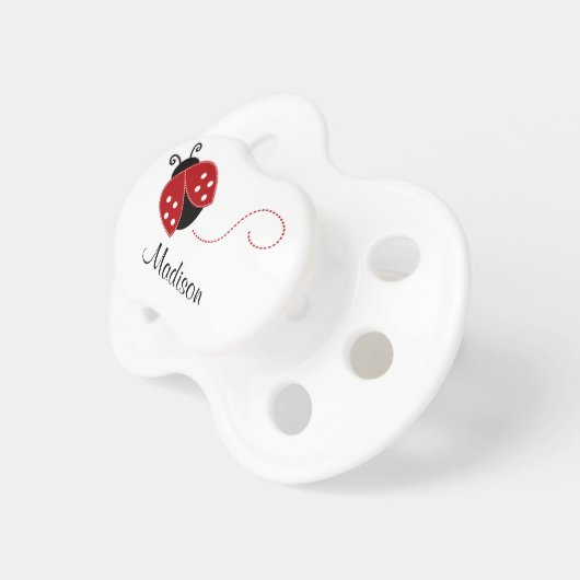 Personalized Red and Black Ladybug Pacifier (Front Right)