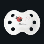 Personalized Red and Black Ladybug Pacifier<br><div class="desc">A cute red and black ladybug illustration is featured on this custom pacifier. Easily personalize by adding a name!</div>