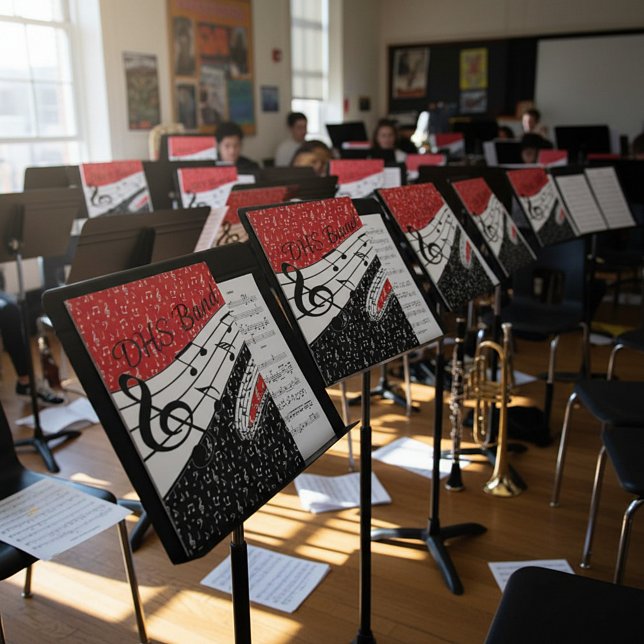 Personalized Red and black music theme Pocket Folder (Creator Uploaded)