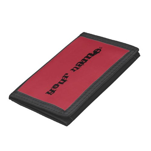 Personalized Red and Black Yellow Trifold Wallet