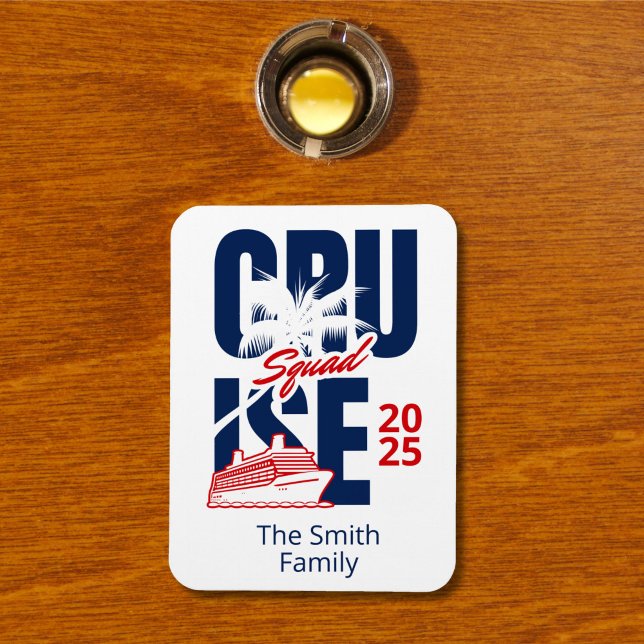 Personalized Red and Blue Cruise Family Name Magnet (Creator Uploaded)