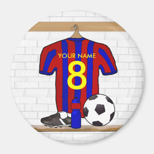 Personalized Red and Blue Football Soccer Jersey Magnet