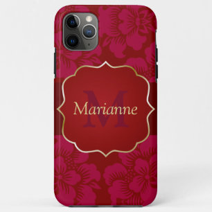 Personalized Red and Gold Asian Floral iPhone 11 Pro Max Case