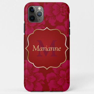 Personalized Red and Gold Asian Floral iPhone 11 Pro Max Case