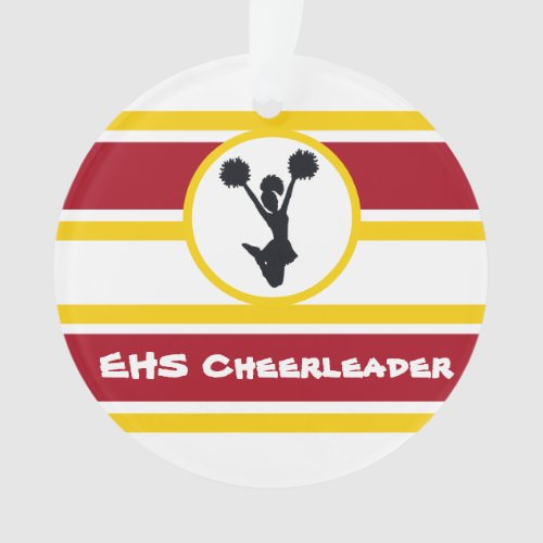 Personalized Red and Gold Cheerleader Ornament