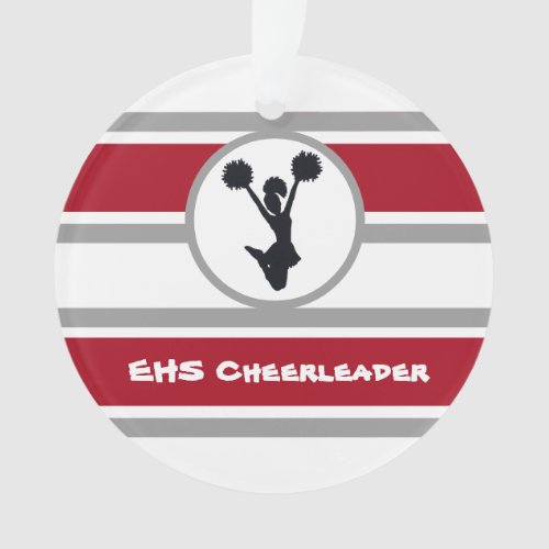 Personalized Red and Silver Cheerleader Ornament