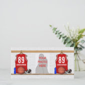 Personalized Red and White Basketball Jersey (Standing Front)