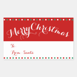 Personalized Red And White Christmas Gift Tag