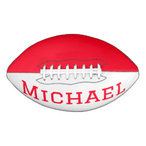 Personalized Red and White  Football