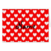 Personalized Red and White Heart Pattern Cards (Front Horizontal)