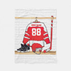 Personalized Red and White Ice Hockey Jersey