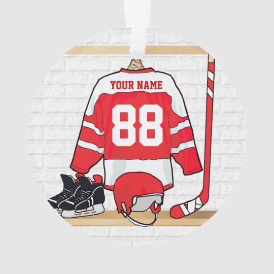 red and white hockey jersey