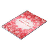 Personalized Red and White Snowflakes Notebook (Left Side)