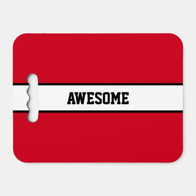 Personalized Red and White Stripes Seat Cushion (Front Horizontal)