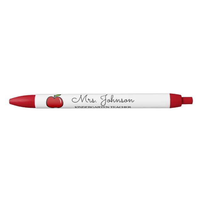 Personalized red apple kindergarten school teacher pen (Front)