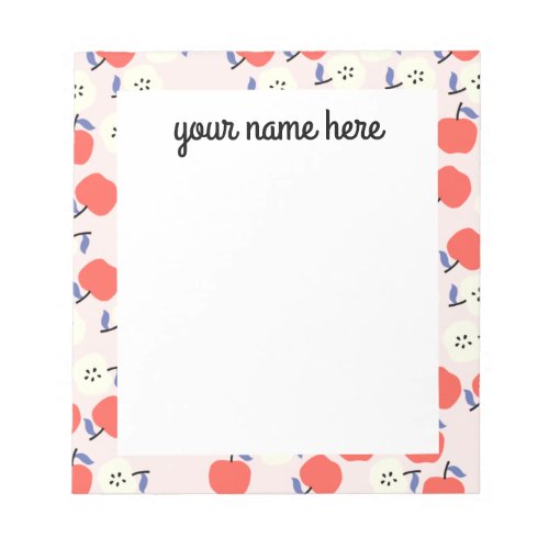 Personalized Red Apple Notepad