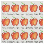 Personalized Red Apple School Teacher Classroom Fabric
