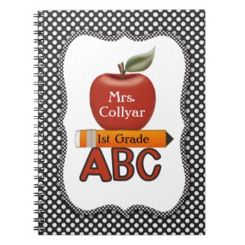 Personalized Red Apple Teacher's Journal by mybabybundles at Zazzle