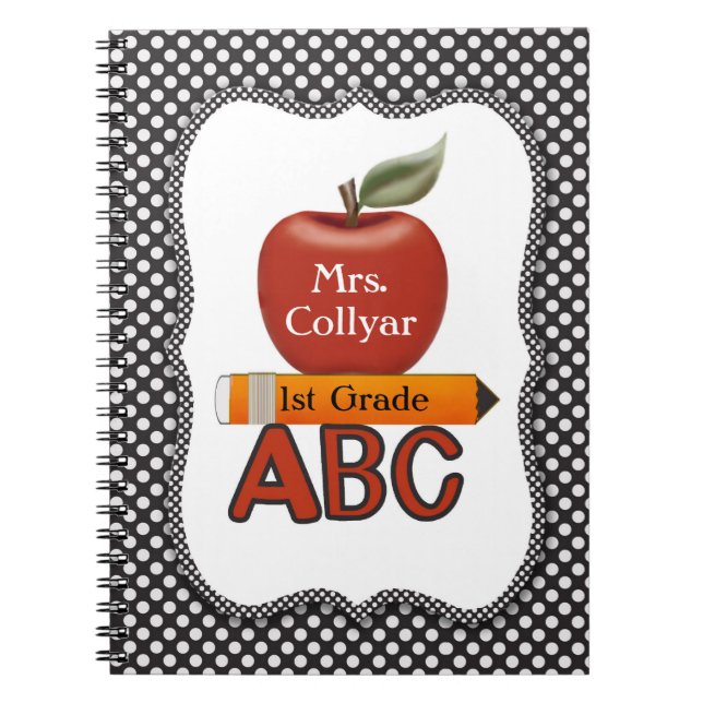 Personalized Red Apple Teacher's Journal (Front)