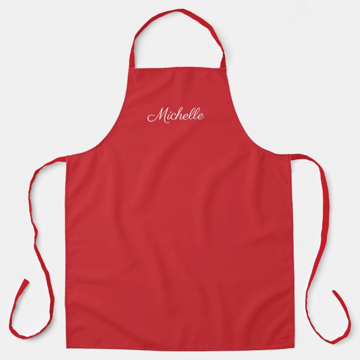 Personalized Red Apron with Custom Name | Zazzle