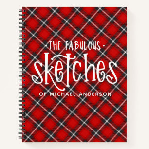 Personalized Red Artist Sketchbook Notebook