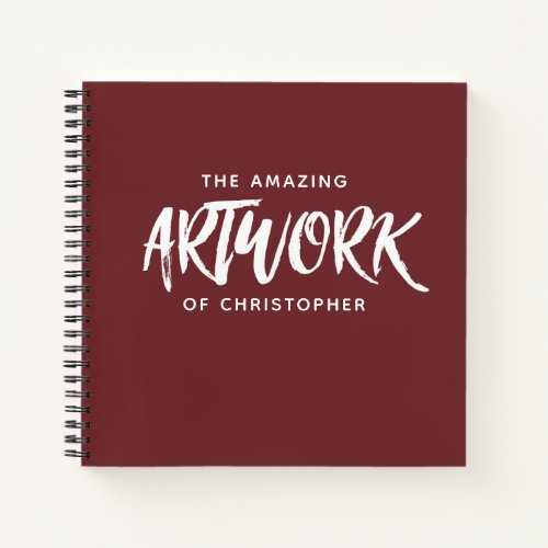 Personalized Red Artist Sketchbook Notebook