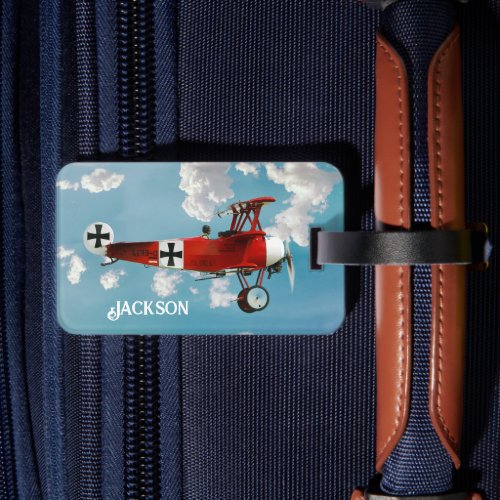 Personalized Red Baron Fokker Luggage Tag