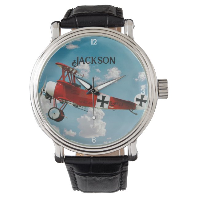 Personalized Red Baron Fokker Watch (Front)