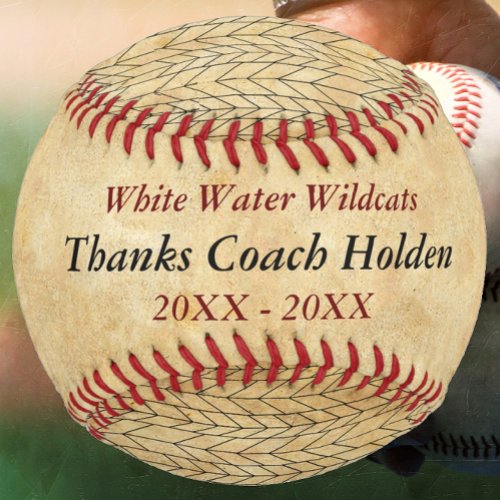 Personalized Red Baseball Coach Thank You
