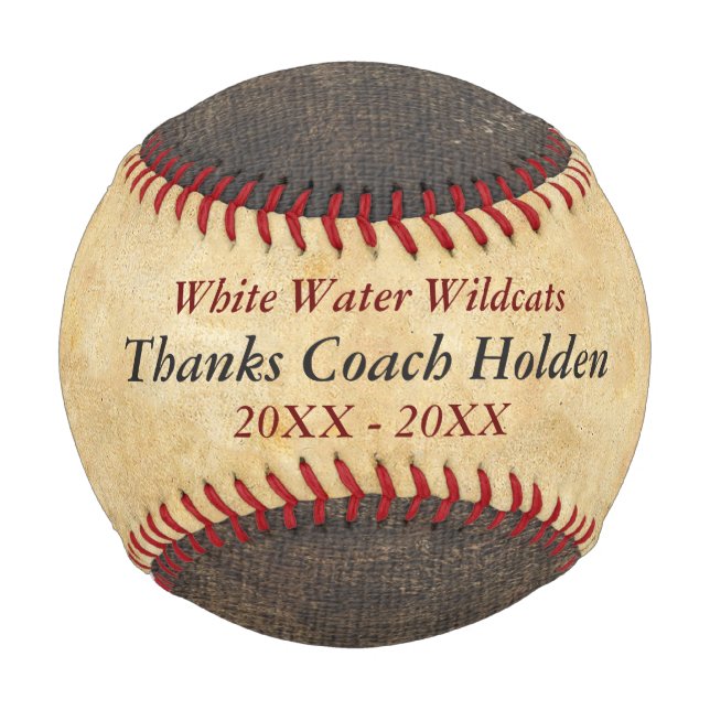Personalized Red Baseball Coach Thank You (Front)