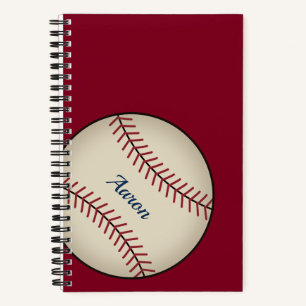 Personalized Red Baseball Notebook Gift