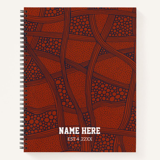 Personalized Red &Black Abstract  Spiral Notebook (Front)