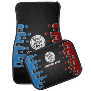 Personalized Red Blue Bubbles Pattern Car Floor Mat