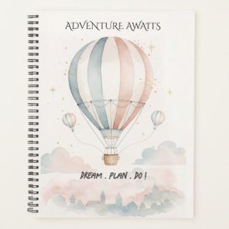 Personalized Red/Blue Stripe Hot Air Balloon Planner