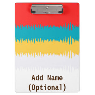Personalized Red Blue Yellow White Gray CUTE Clipboard