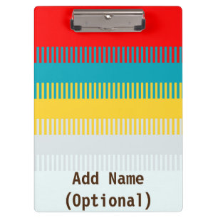 Personalized Red Blue Yellow White Gray CUTE Clipboard