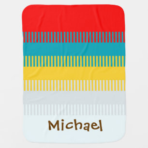 Personalized Red Blue Yellow White Gray Cute Swaddle Blanket