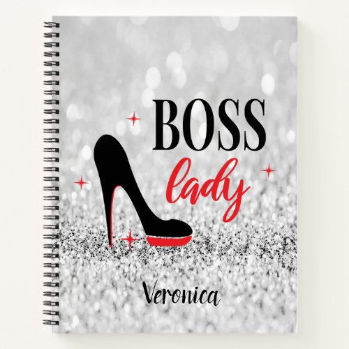 Personalized Red Bottom Stiletto Heel Boss Lady Notebook