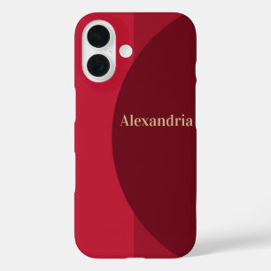 Personalized Red burgundy Stripe iPhone 16 Case