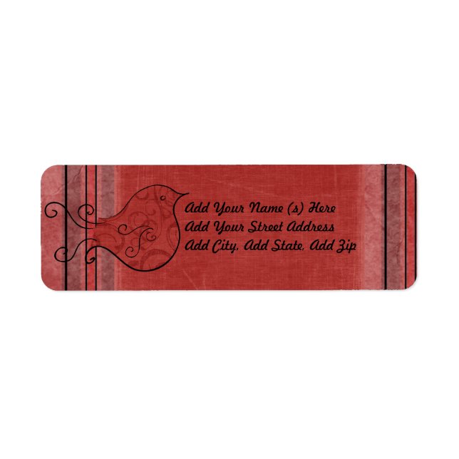Personalized Red Cardinal Holiday Address Labels (Front)