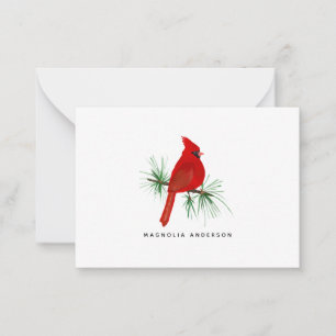 Personalized Red Cardinal Note Card
