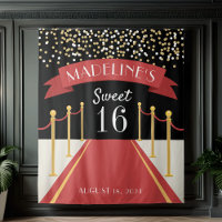 Personalized Red Carpet Theme Sweet 16 Backdrop