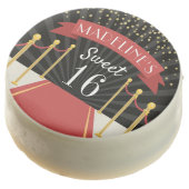 Personalized Red Carpet Theme Sweet Sixteen Chocolate Covered Oreo (Angled)