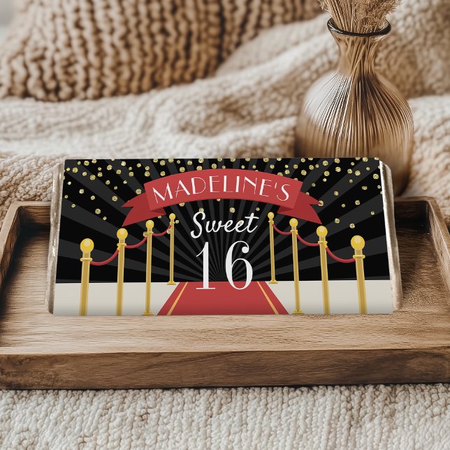 Personalized Red Carpet Theme Sweet Sixteen Hershey Bar Favors (Creator Uploaded)