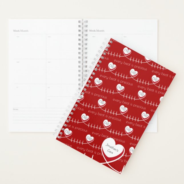 Personalized Red CHD Heart Care Planner (Display)