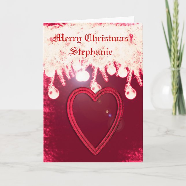 Personalized red Christmas cards (Front)